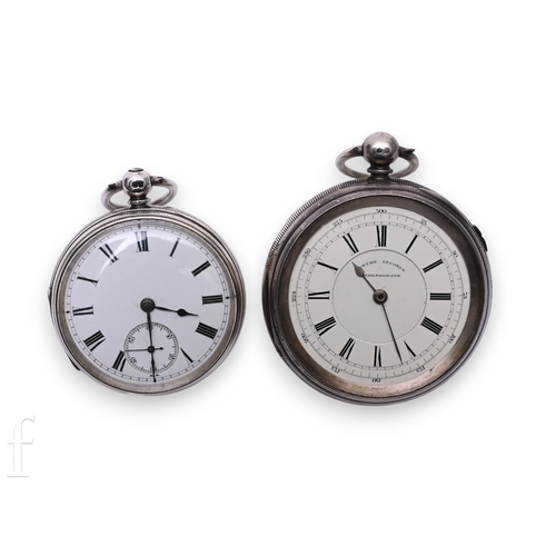 258 - Two silver open face pocket watches, one unnamed with fusee movement, case hallmarked London 1869, t... 