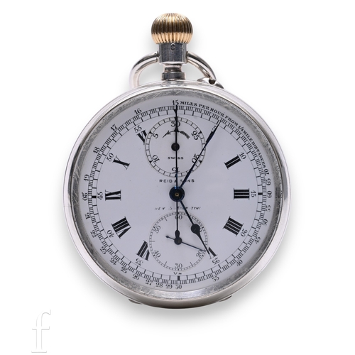 259 - An early 20th Century Reid & Sons, Newcastle on Tyne silver open face pocket watch, with white e... 