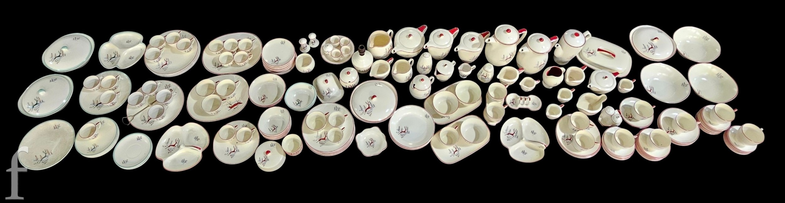 A extensive collection of Crown Devon Stockholm pattern tea and dinner ...