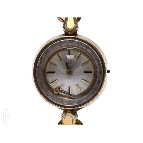 349 - A mid 20th Century ladies Omega wristwatch in 16mm gold plated case, with 17 jewel manual wind movem... 