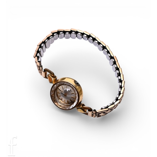 349 - A mid 20th Century ladies Omega wristwatch in 16mm gold plated case, with 17 jewel manual wind movem... 