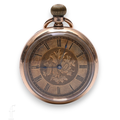 312 - A late 19th Century gold plated open face keyless wind pocket watch by The American Waltham Watch Co... 