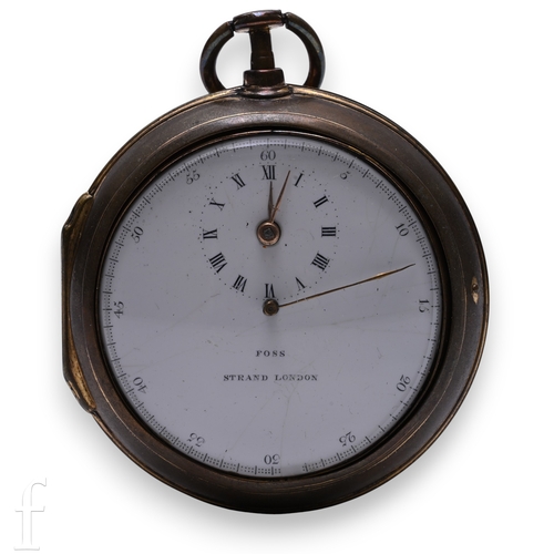 294 - A 19th Century Thomas Foss, London gilt metal pair case pocket stop watch with verge fusee movement,... 