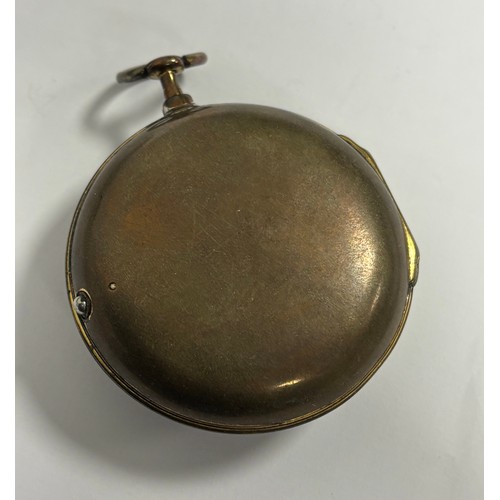294 - A 19th Century Thomas Foss, London gilt metal pair case pocket stop watch with verge fusee movement,... 