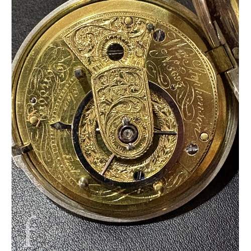 227 - A George III William Stephenson, London silver pair case pocket watch with fusee verge movement, whi... 