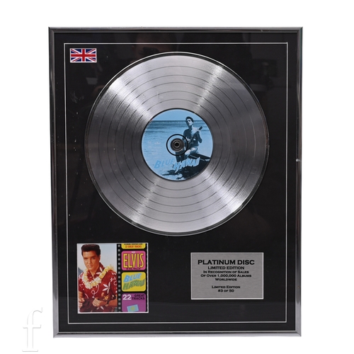 Elvis Presley - A limited edition framed Blue Hawaii disc, with plaque ...