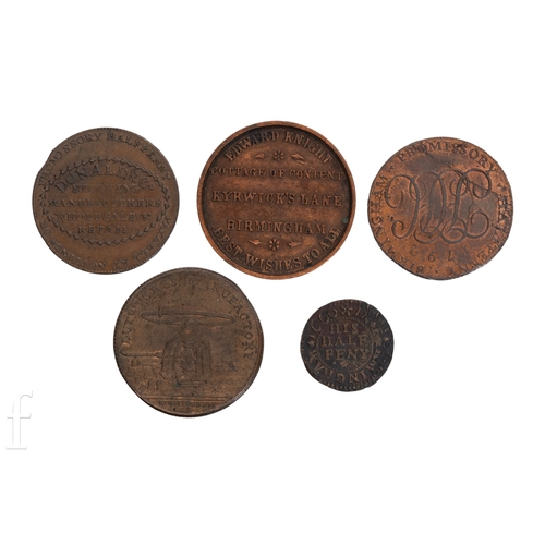 25 - Tokens - A Birmingham Lutwynches, 1792 John Howard halfpenny token, another 1792 token for Donald &a... 