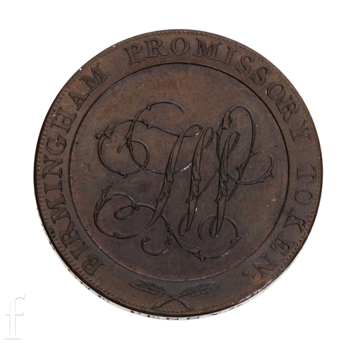 29 - Tokens - A 1795 Birmingham Promissory token, reverse Jungantur Lex Et Justitia, issued for Welch's p... 