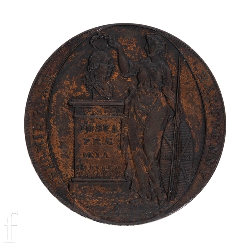 30 - Token - A 1795 Birmingham halfpenny, Clarkes Britannia placing a laurel wreath on the bust of George... 