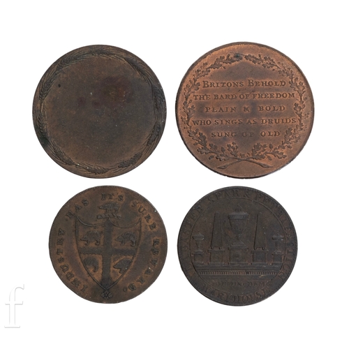 32 - Token - The Birmingham poet, the reverse 'Briton's Behold The Bard of Freedom Plain & Bold Who S... 