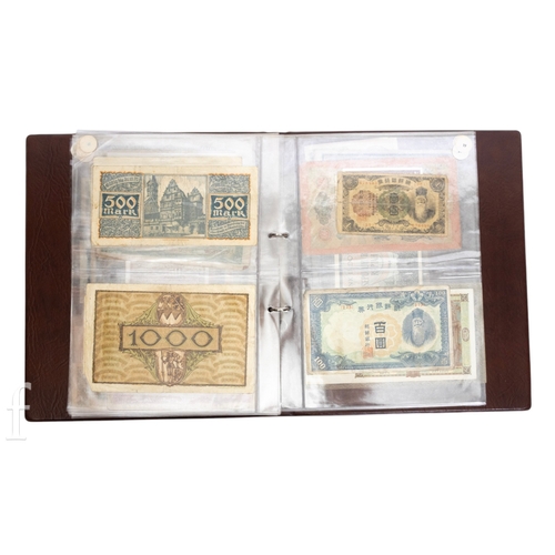 48 - Banknotes - An album of assorted world notes to include a 1965 Nigerian one pound note, Bulgarian St... 