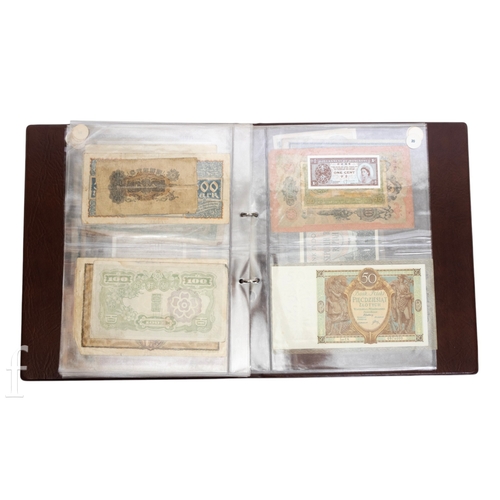48 - Banknotes - An album of assorted world notes to include a 1965 Nigerian one pound note, Bulgarian St... 
