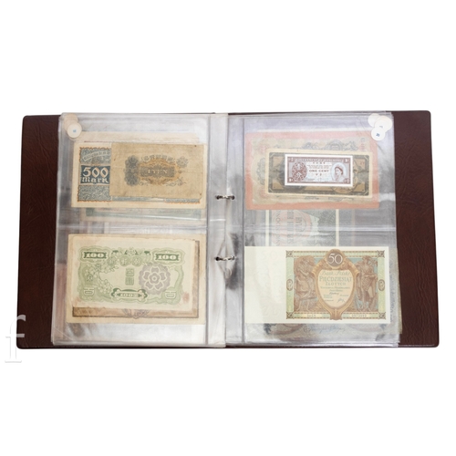 49 - Banknotes - An album of assorted world notes to include a 1965 Nigerian one pound note, Bulgarian St... 