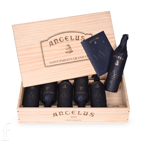 24 - A case of six bottles of 2022 Château Angélus , St  Emilion Grand Cru, France, red wine, in crate wi... 
