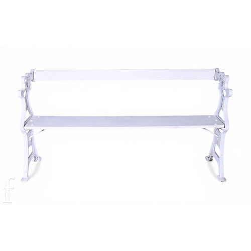 748 - A late 19th Century cast iron reversible garden bench in the Aesthetic taste by Fisher & Co of W... 