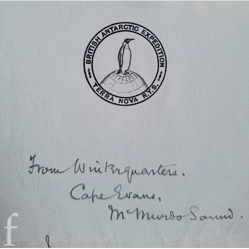 111 - 1910-1913 Captain Scott British Antarctic Expedition - A four page letter from Winterquarters, Cape ... 