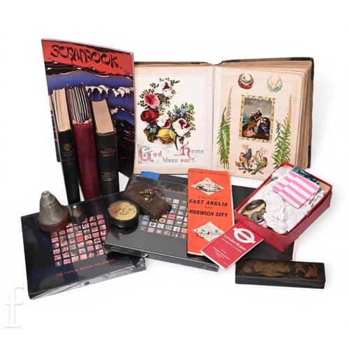 236 - A parcel lot to include mid 20th Century album of black and white photographs of cars, an AA road bo... 