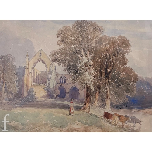 501 - Henry Harris Lines (1801-1889) - A river landscape with a view of Duncombe House in the distance, wa... 