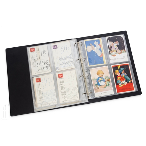 112 - A collection of World War One postcards, military to include song cards and remembrance cards, also ... 