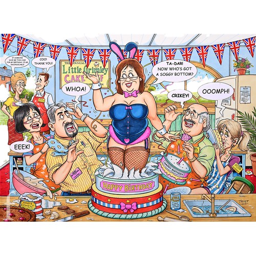 539 - Geoff Tristram (1954-) - 'The Bake-Off', a pair of original artworks for the Ravensburger Puzzles 'W... 