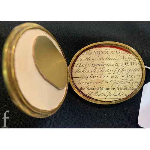 586 - English School (Circa 1800) - A miniature portrait of a gentleman wearing black coat and white high ... 