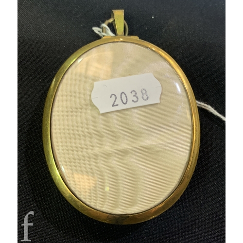 586 - English School (Circa 1800) - A miniature portrait of a gentleman wearing black coat and white high ... 