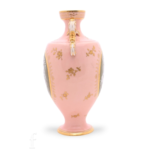 835 - A Minton pâte-sur-pâte vase and cover by Alboin Birks, circa 1910, the shouldered ovoid form body fa... 