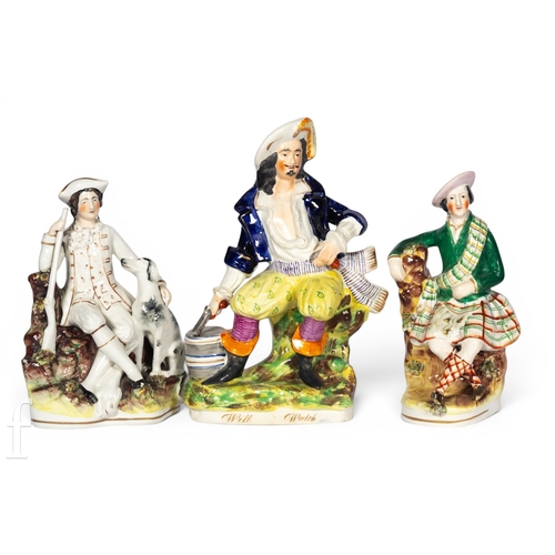 807 - A 19th Century Staffordshire figure 'Will Watch', depciting the legendary smuggler, modelled seated ... 