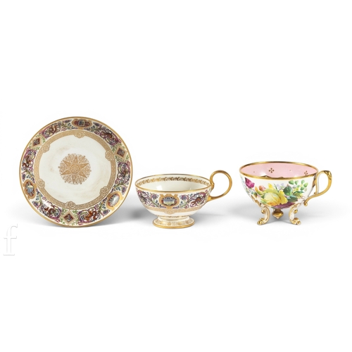 826 - A 19th Century Sevres porcelain tea cup and saucer, part of Louis-Philippe's dinner service for the ... 