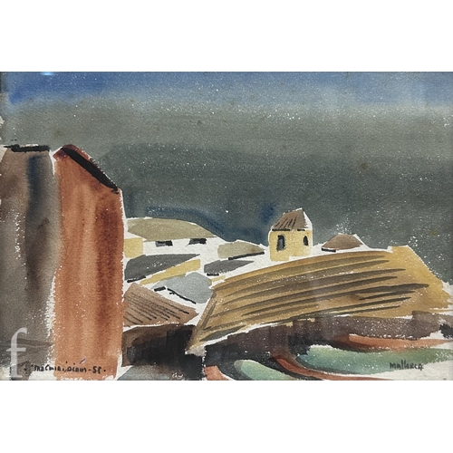 1466 - Pádraig MacMiàdhachain (Irish, 1929-2017) - 'Mallorca', a view of a village landscape, watercolour, ... 