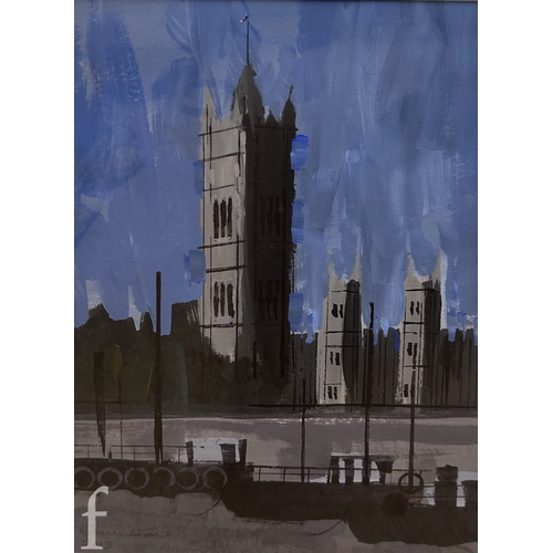 1507 - Christopher Firmstone (20th Century) - A view of the Houses of Parliament across the River Thames, a... 