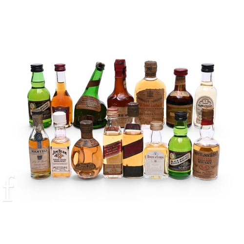 1029 - A collection of 1960s-80s miniatures, to include ten various whiskies, including 2 x Black Bottle, 1... 