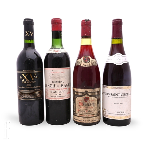 1045 - A group of four bottles of red wines, to include a 1964 Chateau Lynch Bages Grand Cru Classe, 75cl, ... 