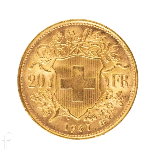 13 - Switzerland - A Helvetia twenty francs, 1947.