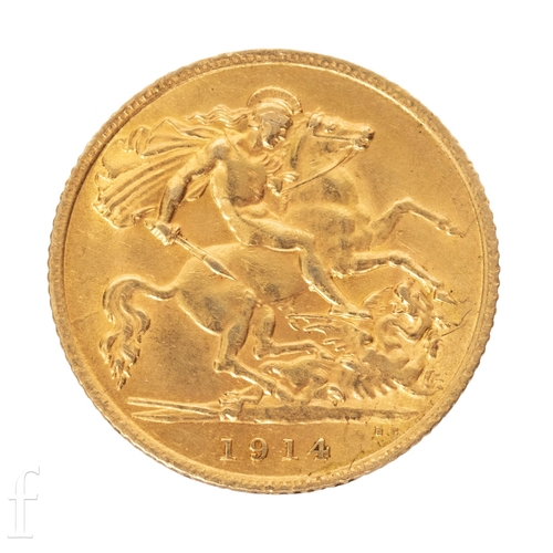 31 - George V - A half sovereign 1914, reverse St George and Dragon.