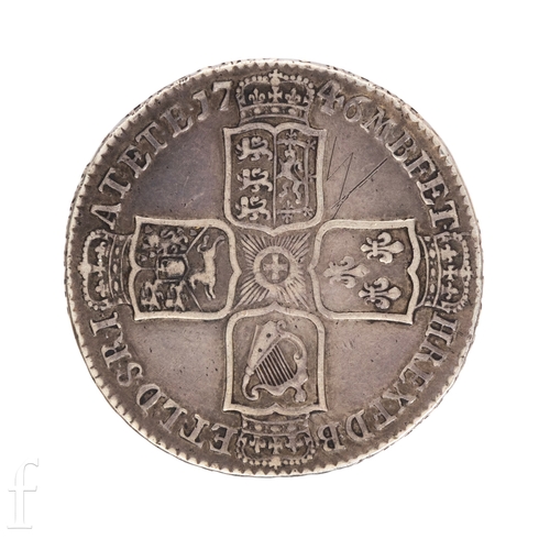 58 - George II - A half crown 1746, Lima, reverse crowns over shield.