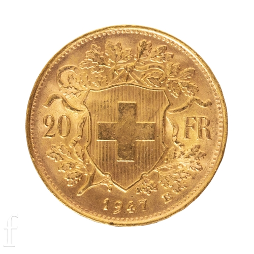 6 - Switzerland - A Helvetia twenty francs, 1947.