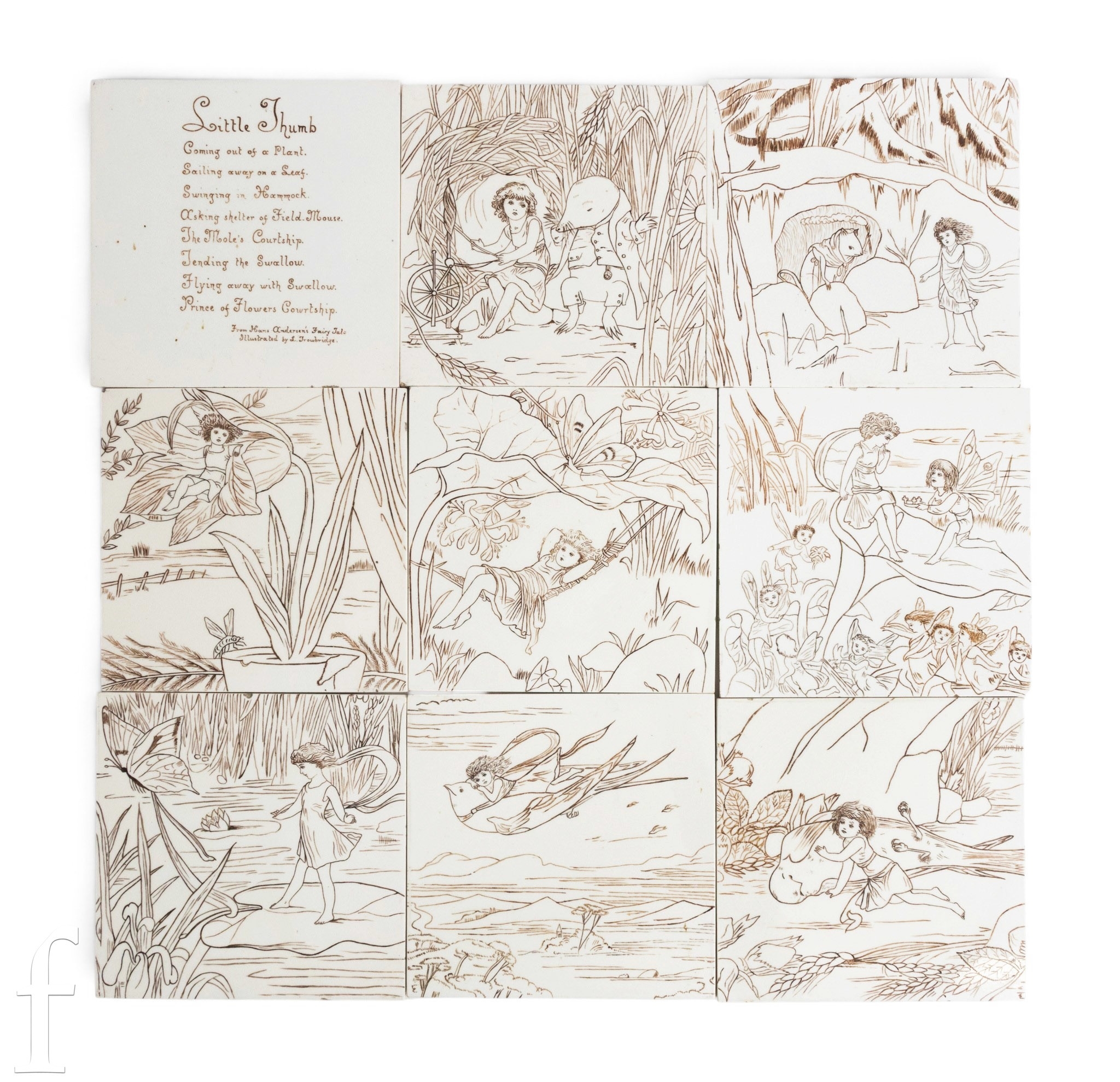 L Trowbridge - Mintons China Works - Nine late 19th century 'Little ...