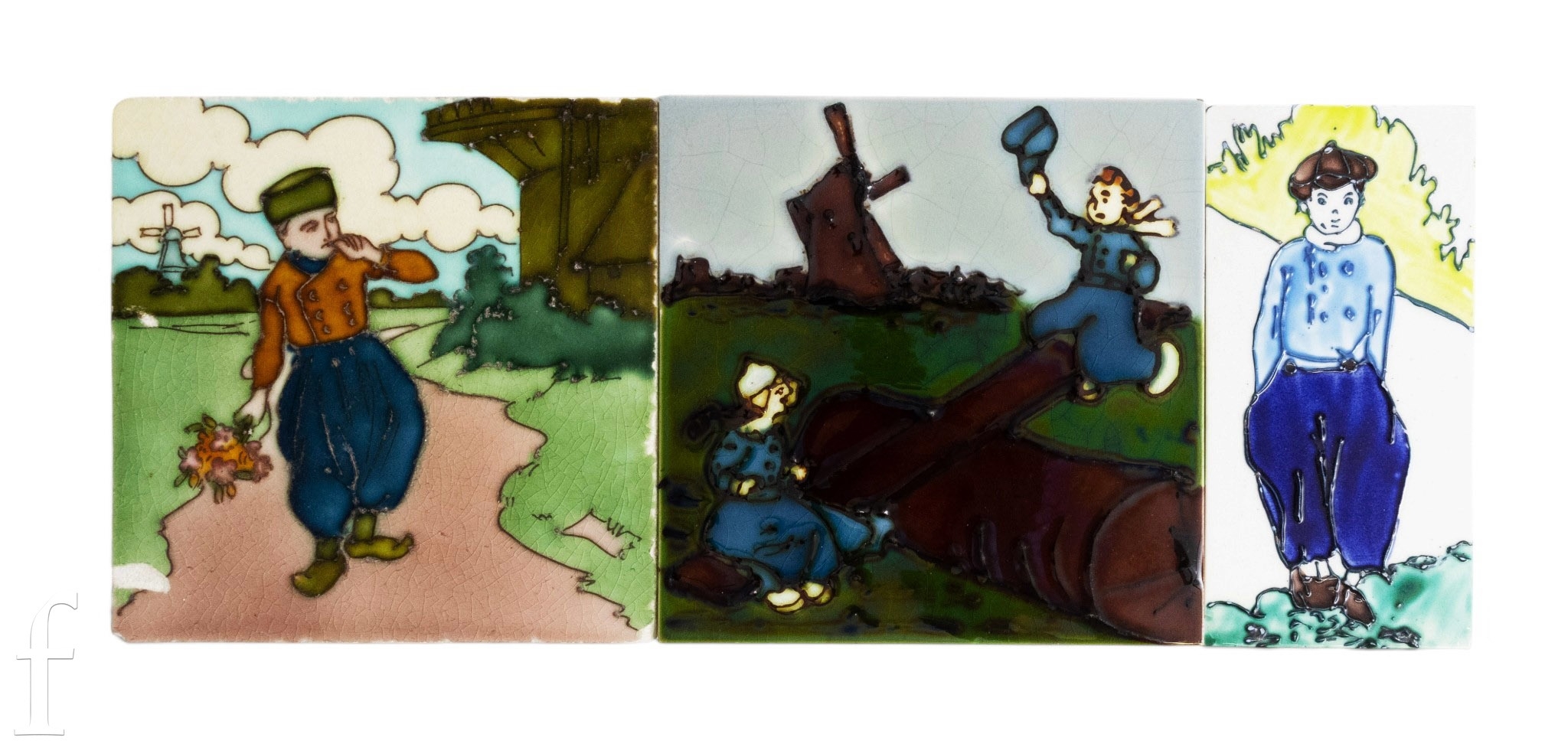 Godwin & Thynne - An early 20th century 6 inch dust pressed tile, faux ...
