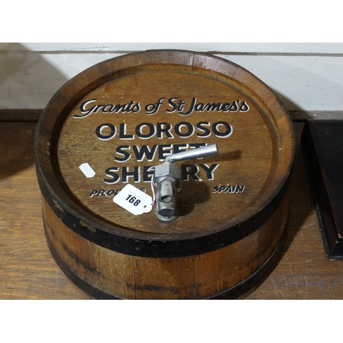 168 - A Sherry Advertising Half Barrel Wall Piece