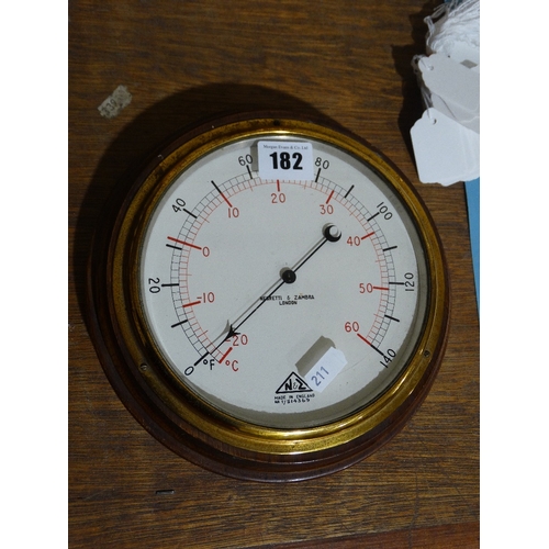 182 - A Circular Framed Aneroid Wall Barometer By Negretti & Zambra