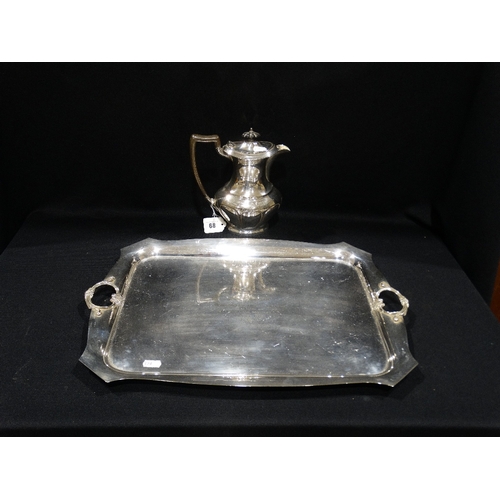 68 - A Two Handled Silver Plated Serving Tray With Inscription & Date For 1925, Together With A Similar C... 