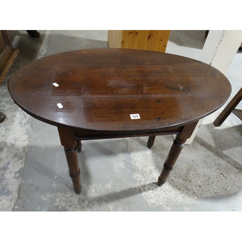 264 - An Antique Mahogany Oval Topped Occasional Table