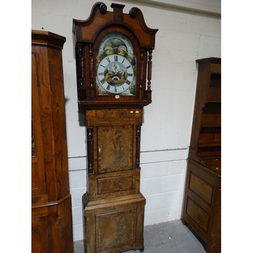 295 - An Antique Mahogany Encased Long Case Clock, The Arched Painted Dial, Signed Willman Brothers, Bango... 