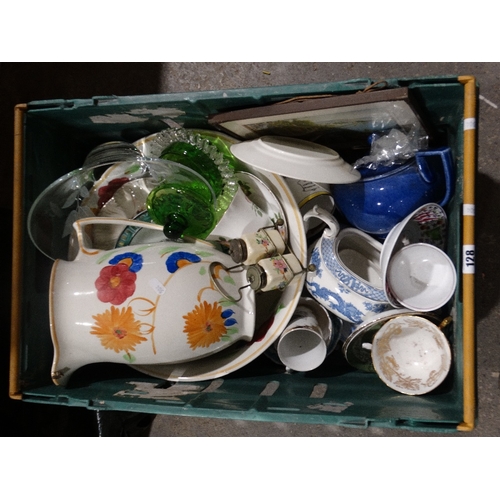 128 - A Box Of Mixed Pottery