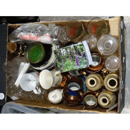 138 - A Box Of Pottery & Glassware