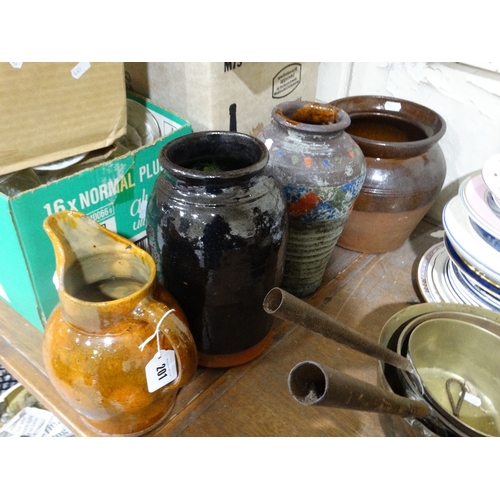 201 - Four Stoneware Jars & Bottles