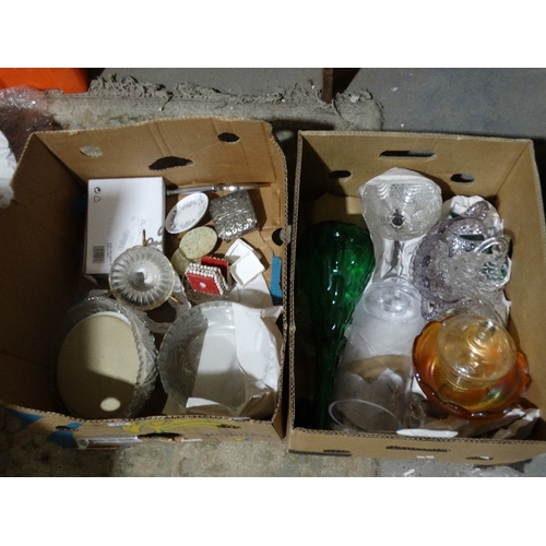 214 - Two Boxes Of Mixed Glassware