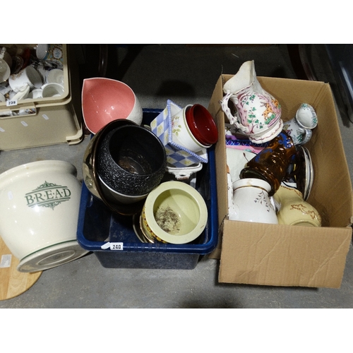 240 - Two Boxes Of Mixed Pottery Etc