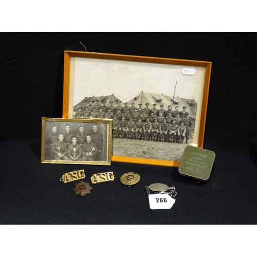 266 - A Parcel Of Military Ephemera & Badges Relating To PVT Dowler Army Service Corps